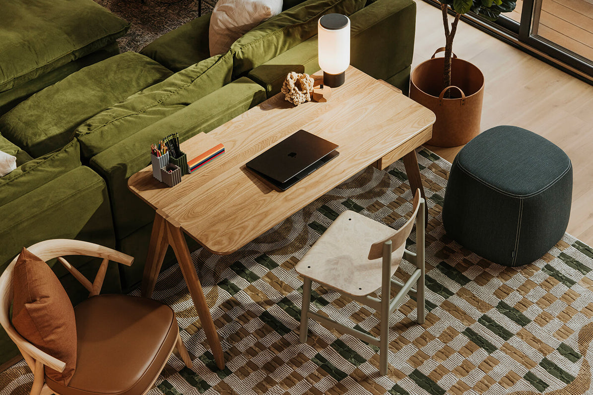 Asher Wood Desk in lifestyle shot